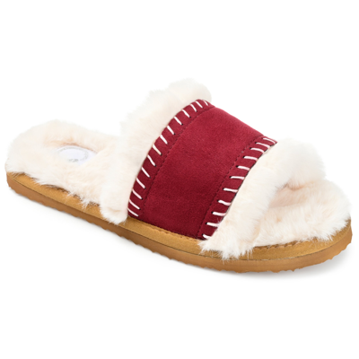 Journee Collection Mardie Faux Fur Slipper In Pink