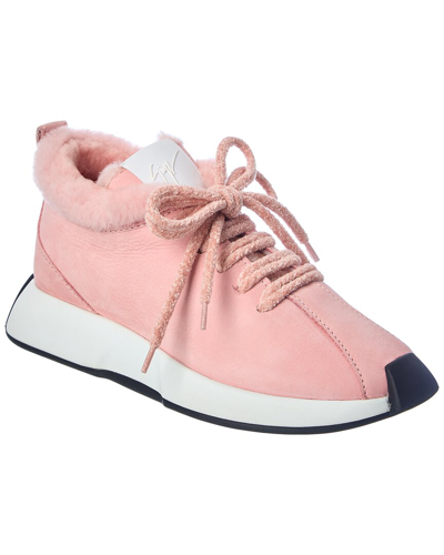 Shop Giuseppe Zanotti Omnia Leather & Shearling Sneaker In Pink