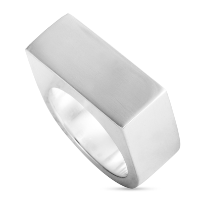 Shop Georg Jensen Aria Silver Flat Band Ring In White