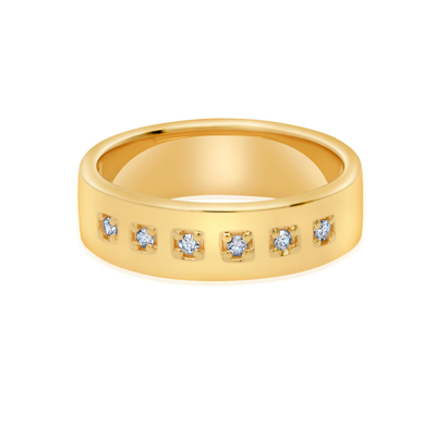 Shop Paige Novick 14k Yellow Gold 3 Stone Square Cut 5mm Gemstone Ring