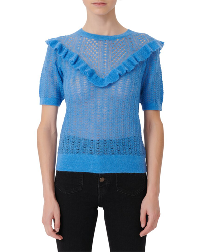 Shop Maje Mohair Sweater In Blue