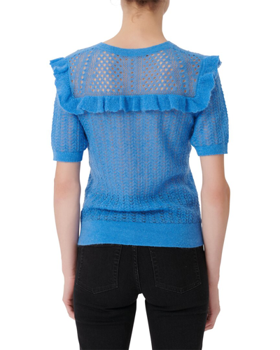 Shop Maje Mohair Sweater In Blue