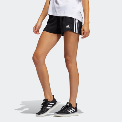 Shop Adidas Originals Women's Adidas Pacer 3-stripes Woven Shorts In White