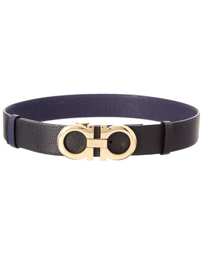 Shop Ferragamo Salvatore  Adjustable & Reversible Gancini Leather Belt In Blue