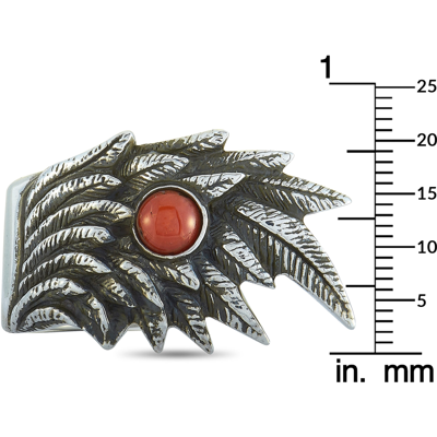 Shop King Baby Raven Wing Sterling Silver And Coral Cabochon Ring