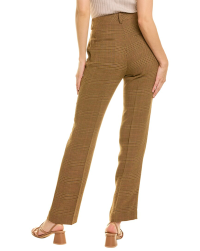 Off-white Plaid Wool-blend Trouser In Brown