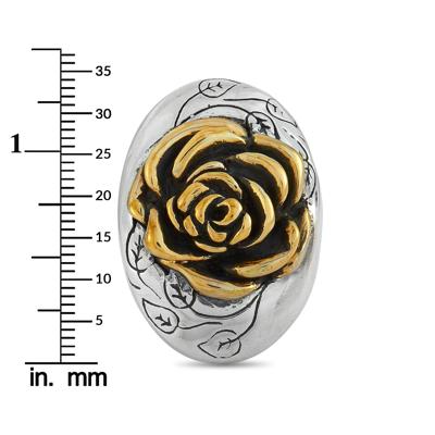 Shop King Baby Sterling Silver And Alloy Rose Ring In Gold