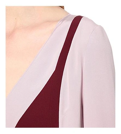 Shop Marni Contrast-panel Crepe Tunic Dress In Wine