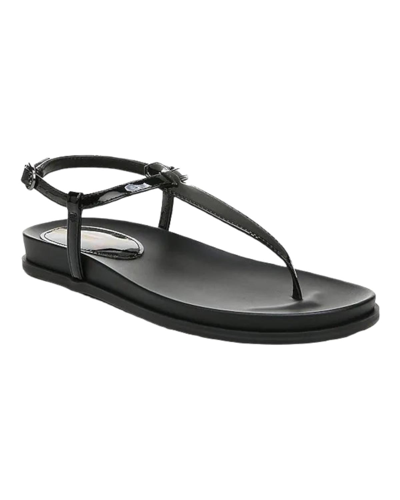 Shop Sam Edelman Naomi T-strap Sandal In Black Patent
