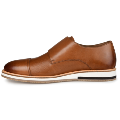 Thomas & Vine Thatcher Perforated Leather Monk Strap Derby In Black