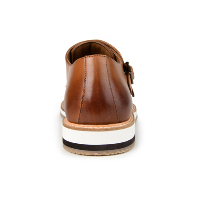 Thomas & Vine Thatcher Perforated Leather Monk Strap Derby In Black