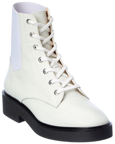 Shop Stuart Weitzman Henley Leather Bootie In White