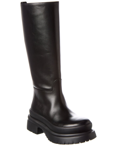Shop Valentino Roman Stud 50 Leather Boot In Black