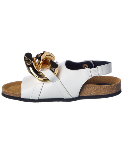 Shop Jw Anderson Chain Leather Sandal In White