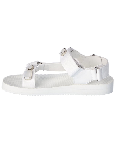 Shop Car Shoe Crystal Embellished Leather-trim Sandal In White