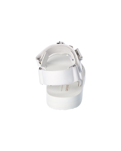 Shop Car Shoe Crystal Embellished Leather-trim Sandal In White