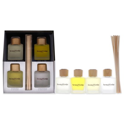 Shop Aromaworks Light Range Reed Diffuser Set By  For Unisex - 4 Pc 3.4 oz Petitgrain And Lavender Diffuse In Purple