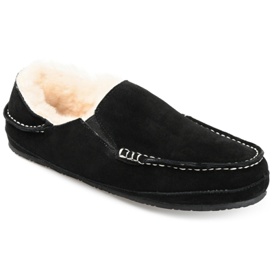 Shop Territory Solace Genuine Sheepskin Fold-down Heel Moccasin Slipper In Black