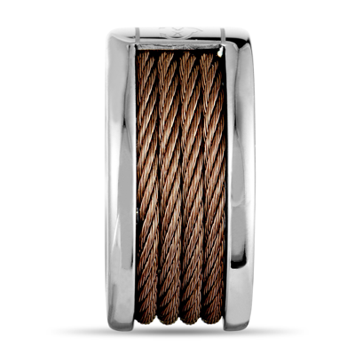 Shop Charriol Forever Stainless Steel And Bronze Pvd Cable Band Ring In White
