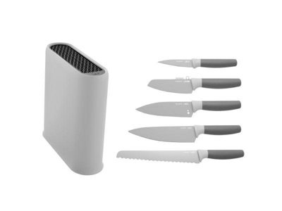Shop Berghoff Leo 6pc Stainless Steel Cutlery Set With Block In Grey