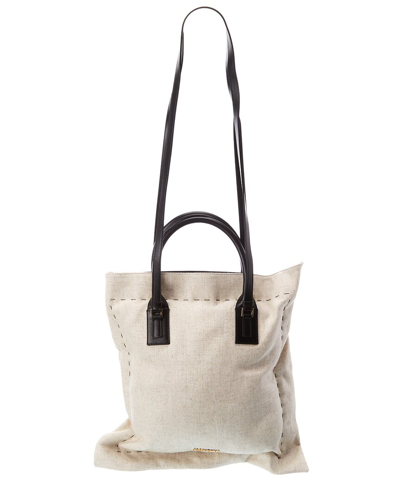 Shop Jacquemus Le Coussin Canvas Tote In White