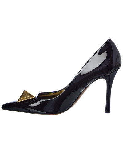Shop Valentino One Stud 100 Patent Pump In Gold