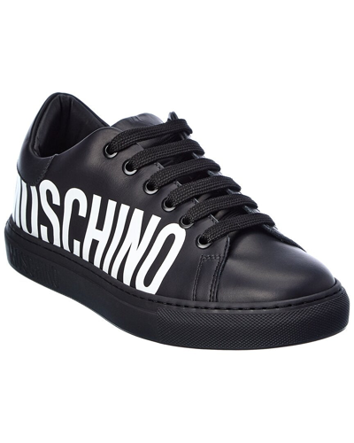 Moschino Serena Leather Sneakers In Black | ModeSens