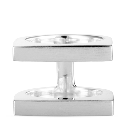 Shop Georg Jensen Aria Silver Flat Two Band Ring In White