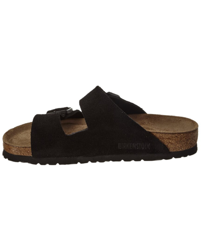 Shop Birkenstock Women's Arizona Soft Footbed Suede Leather Sandal In Black
