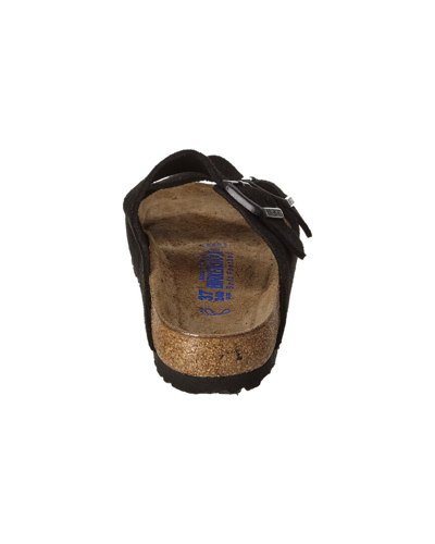 Shop Birkenstock Women's Arizona Soft Footbed Suede Leather Sandal In Black