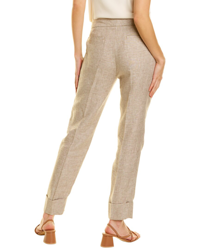 Shop Lorena Antoniazzi Linen-blend Pant In Beige