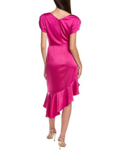 Shop Theia Lisette Ruffled Cocktail Dress In Pink