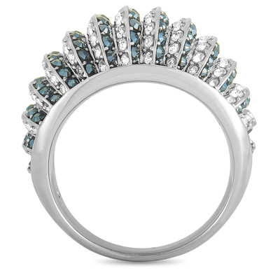 Swarovski Luxury Rhodium-plated Stainless Steel Black And Clear  Crystals Ring In Multi