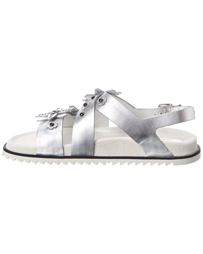 Shop Tod's Tods Leather Sandal In Silver