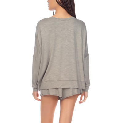 Honeydew Intimates Starlight Knit Lounge Sweatshirt In Grey