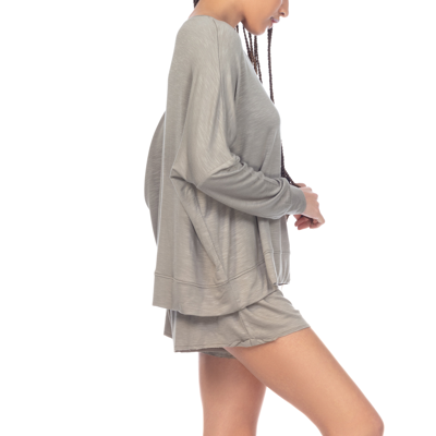 Honeydew Intimates Starlight Knit Lounge Sweatshirt In Grey
