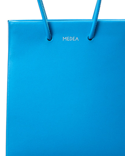 Shop Medea Leather Tote In Blue