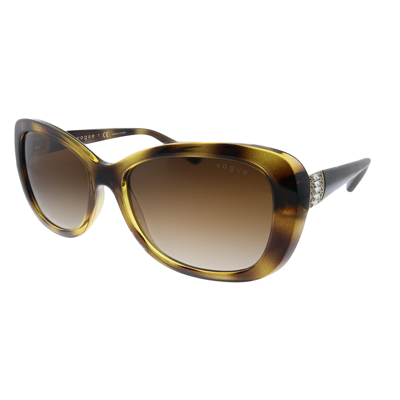 Shop Vogue Eyewear Vo 2943sb W65613 55mm Womens Butterfly Sunglasses In Brown