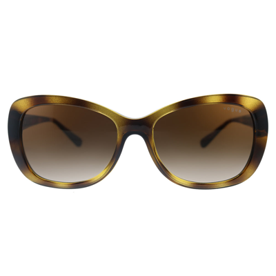 Shop Vogue Eyewear Vo 2943sb W65613 55mm Womens Butterfly Sunglasses In Brown