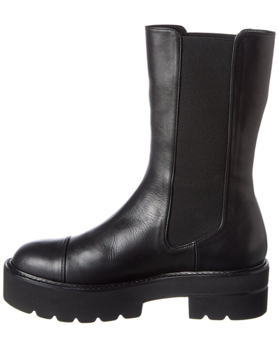 Shop Stuart Weitzman Presley Utltlif Leather Boot In Black