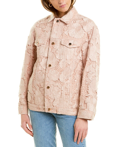 Shop Red Valentino Lace Jacket In Pink