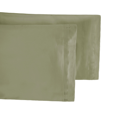 Shop Superior 650-thread Count 100% Egyptian  Cotton Lightweight  Plush Pillowcase Set In Green