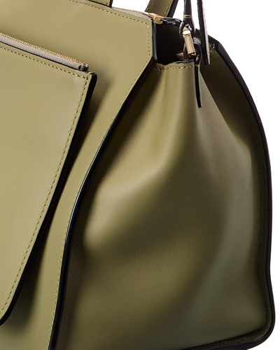 Valextra Passepartout Medium Leather Tote In Green