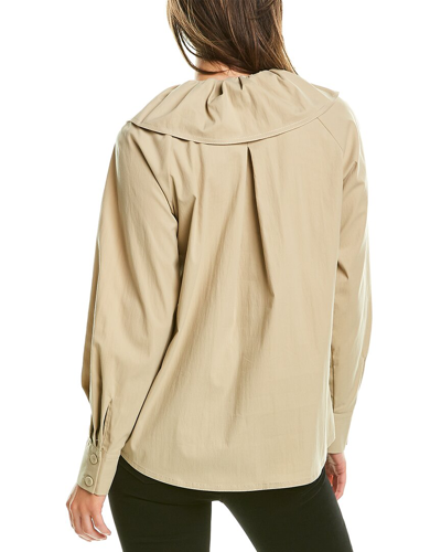 Shop Rebecca Taylor Collared Blouse In Beige