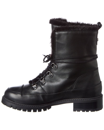 Stuart Weitzman Luge Leather Bootie In Black