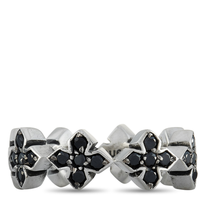 Shop King Baby Silver And Black Cubic Zirconia Mb Cross Ring