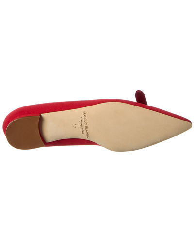 Shop Manolo Blahnik Papiro Silk Flat In Red