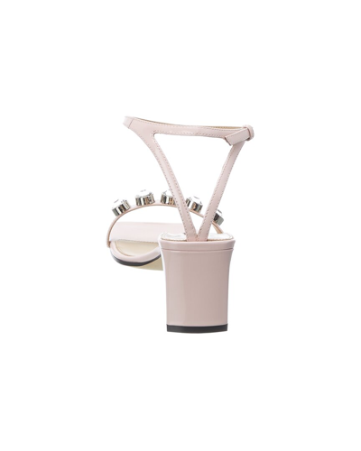 Shop Sergio Rossi Sr1 Patent Sandal In Beige