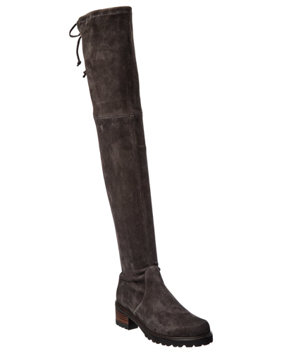 Shop Stuart Weitzman Blaire City Suede Over-the-knee Boot In Grey