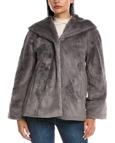 Shop Cinzia Rocca Icons Fuzzy Jacket In Grey